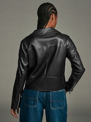 Black Faux Leather Fuller Bust Jacket - Image 3 of 9