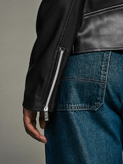 Black Faux Leather Fuller Bust Jacket - Image 5 of 9