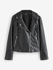 Black Faux Leather Fuller Bust Jacket - Image 6 of 9