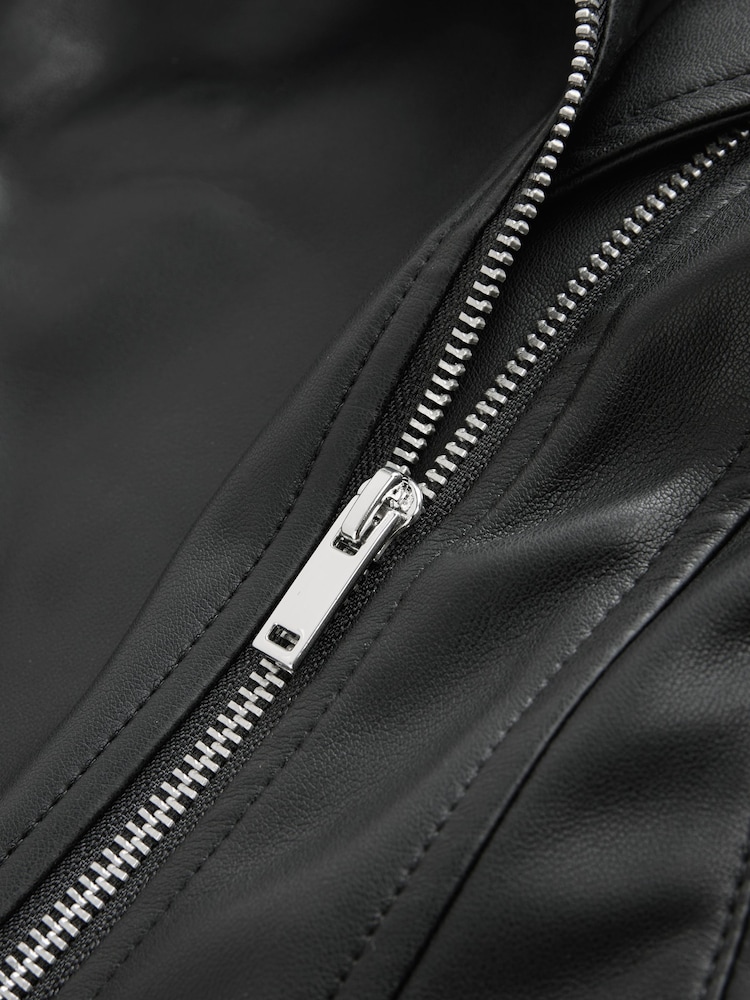 Black Faux Leather Fuller Bust Jacket - Image 9 of 9