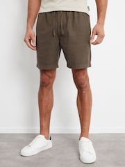 Threadbare Chocolate Cotton Lyocell Jogger Style Shorts - Image 1 of 4