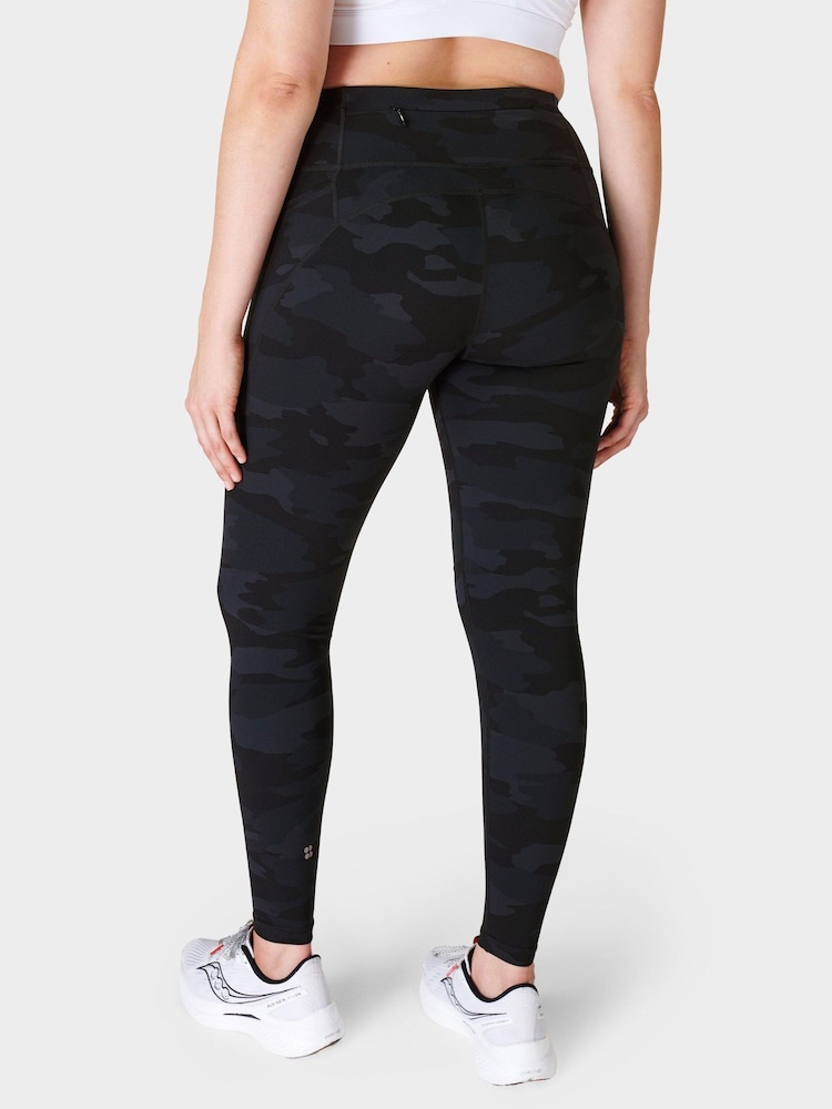 Sweaty Betty Ultra Black Camo Print Full Length Power 7/8 Workout Leggings - Image 2 of 10