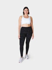 Sweaty Betty Ultra Black Camo Print Full Length Power 7/8 Workout Leggings - Image 3 of 10