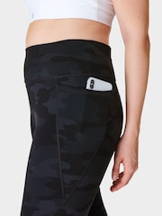 Sweaty Betty Ultra Black Camo Print Full Length Power 7/8 Workout Leggings - Image 7 of 10