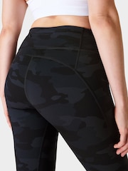 Sweaty Betty Ultra Black Camo Print Full Length Power 7/8 Workout Leggings - Image 8 of 10