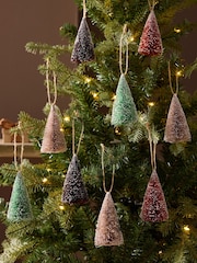 Set of 9 Festive Christmas Tree Baubles - Image 1 of 4