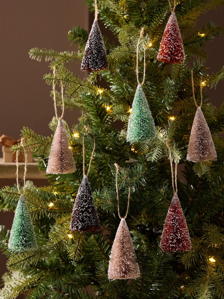 Set of 9 Festive Christmas Tree Baubles - Image 1 of 4