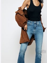River Island Blue High Rise Tummy Hold Flare Jeans - Image 2 of 4