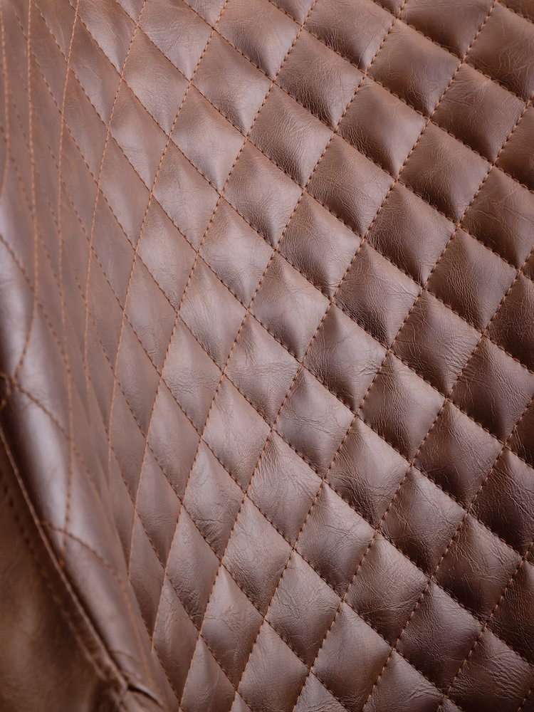 Julian Bowen Set of 2 Brown Luxe Faux Leather Dining Chairs - Image 6 of 6