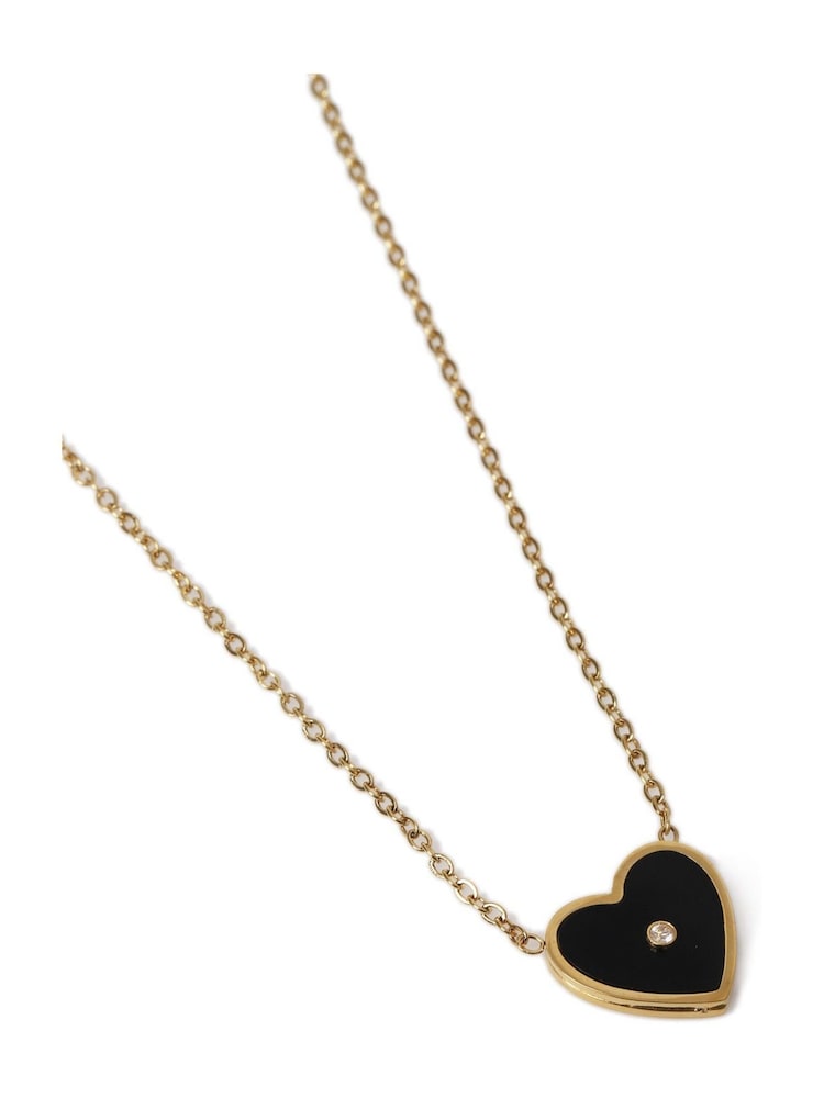 Aela Stainless Steel Heart Ditsy Necklace - Image 3 of 3