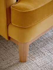 Fine Chenille Ochre Yellow Elswick Highback Armchair - Image 2 of 10