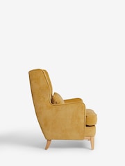 Fine Chenille Ochre Yellow Elswick Highback Armchair - Image 7 of 10