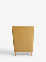 Fine Chenille Ochre Yellow Elswick Highback Armchair - Image 8 of 10