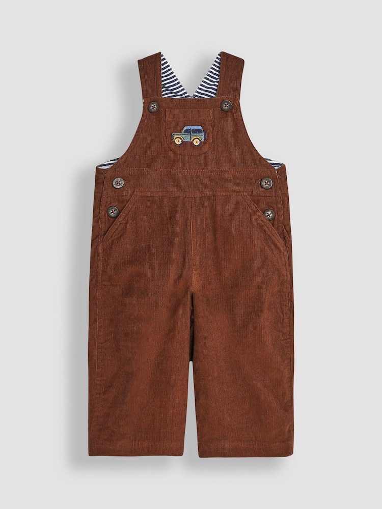 JoJo Maman Bébé Toffee Embroidered Cord Dungarees - Image 1 of 1 JoJo Maman Bébé Toffee Embroidered Cord Dungarees - Image 1 of 1