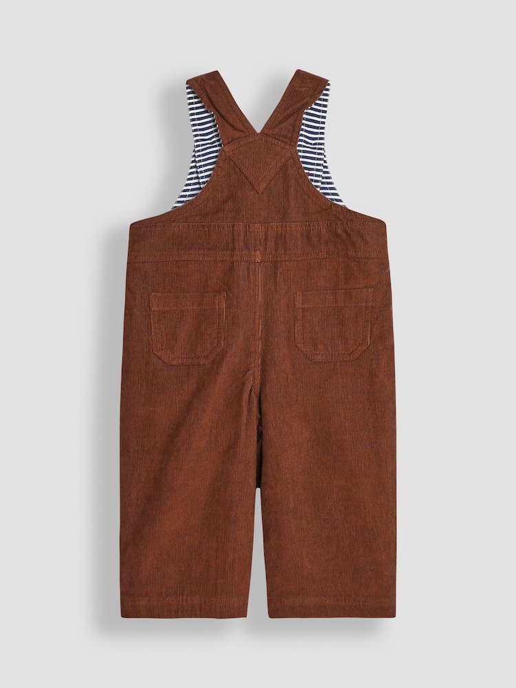JoJo Maman Bébé Toffee Embroidered Cord Dungarees - Image 2 of 3