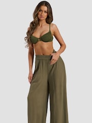 Pantaloni largi din material șifonat South Beach Vicose - Imaginea 3 din 6