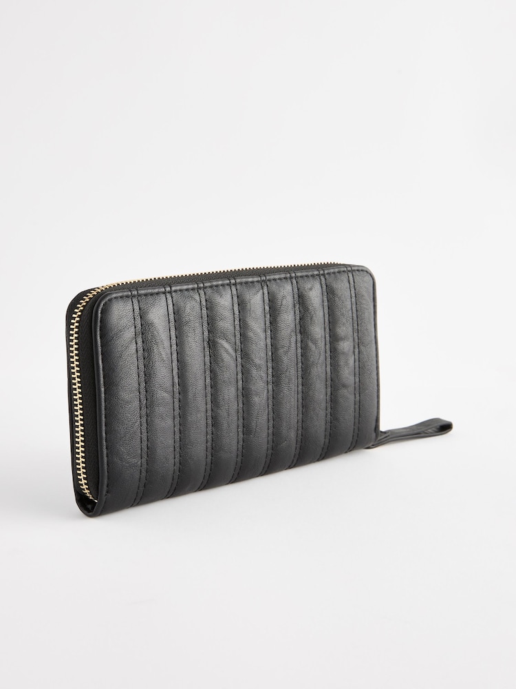 Black Quilted Zip Purse - Image 2 of 5