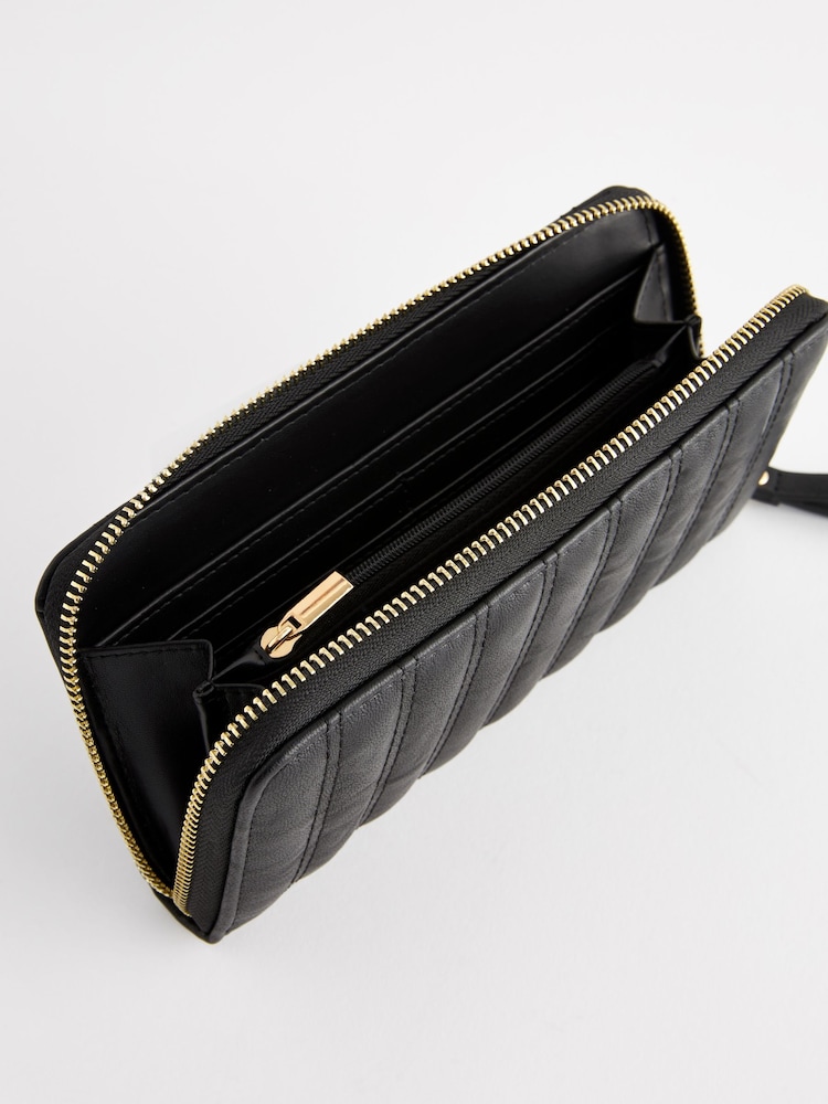 Black Quilted Zip Purse - Image 5 of 5