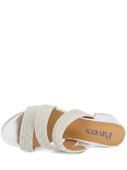 Pavers Silver Diamante Block Heel Strappy Sandals - Image 3 of 5