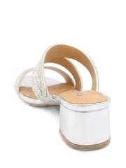 Pavers Silver Diamante Block Heel Strappy Sandals - Image 5 of 5