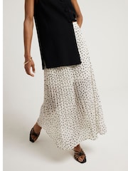 River Island White Polka Dot Pleated Midi Skirt - Image 3 of 4