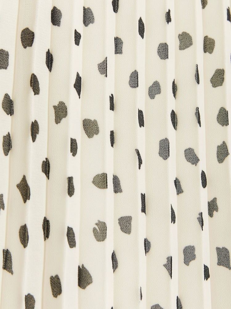 River Island White Polka Dot Pleated Midi Skirt - Image 4 of 4