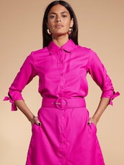 Dancing Leopard Pink Jonah Mini Shirt Dress - Image 1 of 4