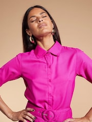 Dancing Leopard Pink Jonah Mini Shirt Dress - Image 4 of 4