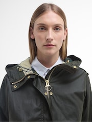 Barbour® Olive Green Inez Short Boxy Wax Jacket - Image 4 of 7