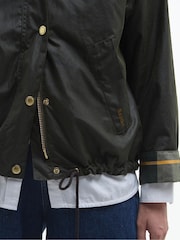 Barbour® Olive Green Inez Short Boxy Wax Jacket - Image 6 of 7