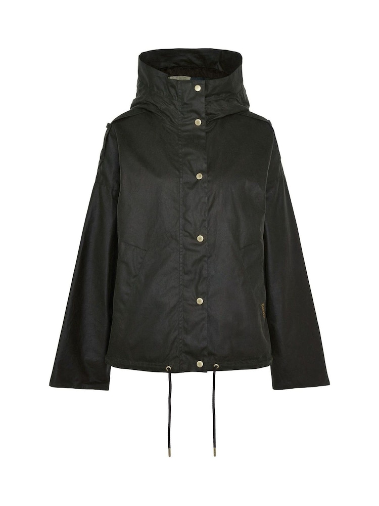 Barbour® Olive Green Inez Short Boxy Wax Jacket - Image 7 of 7