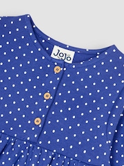 JoJo Maman Bébé Blue Butterfly Appliqué Button Front Dress - Image 3 of 4