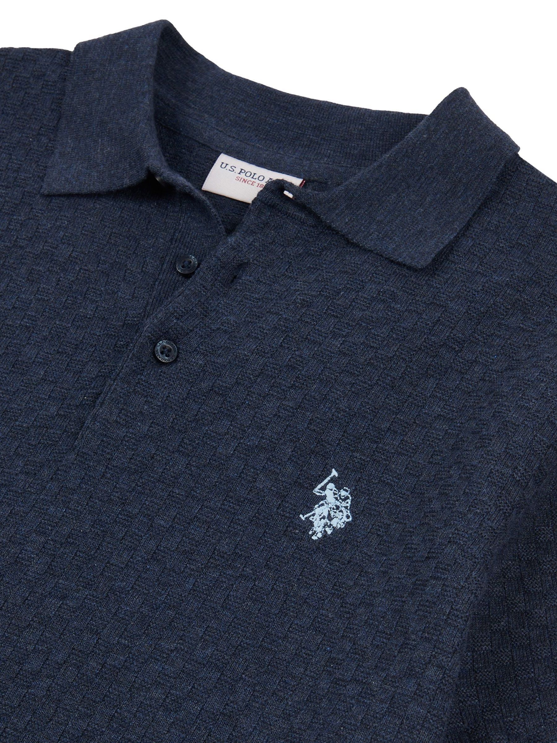 Buy U.S. Polo Assn. Blue Mens Regular Fit Texture Knit Polo Shirt from Next  USA