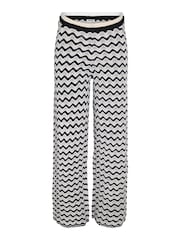 NOISY MAY Black Crochet Stripe Wide Leg Holiday Trousers - Image 5 of 5
