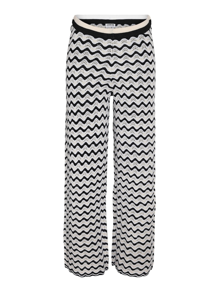 NOISY MAY Black Crochet Stripe Wide Leg Holiday Trousers - Image 5 of 5