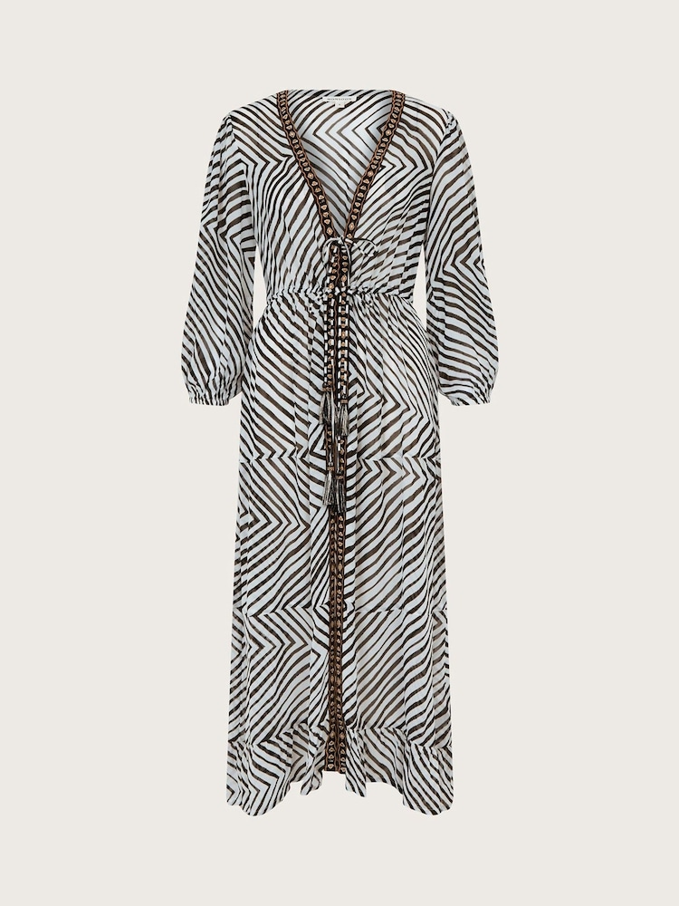 Monsoon Natural Zola Stripe Kaftan - Image 5 of 5