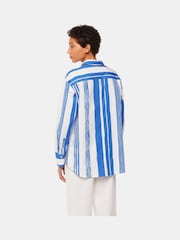 Whistles Oversized Blue Painted Stripe Shirt - Image 2 of 5
