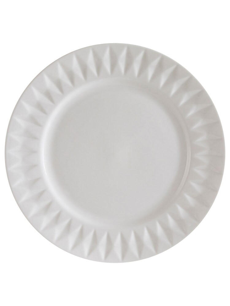 Maison by Premier White Livorno 16 Piece Embossed Geo Dinner Set - Image 1 of 2