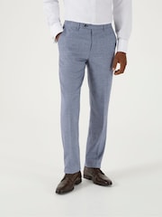 Blauw - Skopes Jodrell maatsnitkostuum van gemêleerde tweedstof: broek - Image 1 of 4