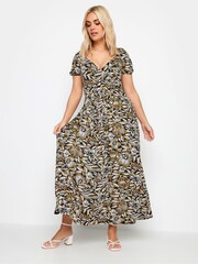 Yours Curve Black Floral Print Tiered Maxi Dress - Image 2 of 4