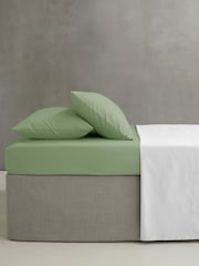 Catherine Lansfield Sage Green Percale Fitted Sheet - Image 1 of 2