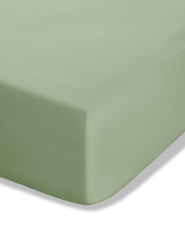 Catherine Lansfield Sage Green Percale Fitted Sheet - Image 2 of 2