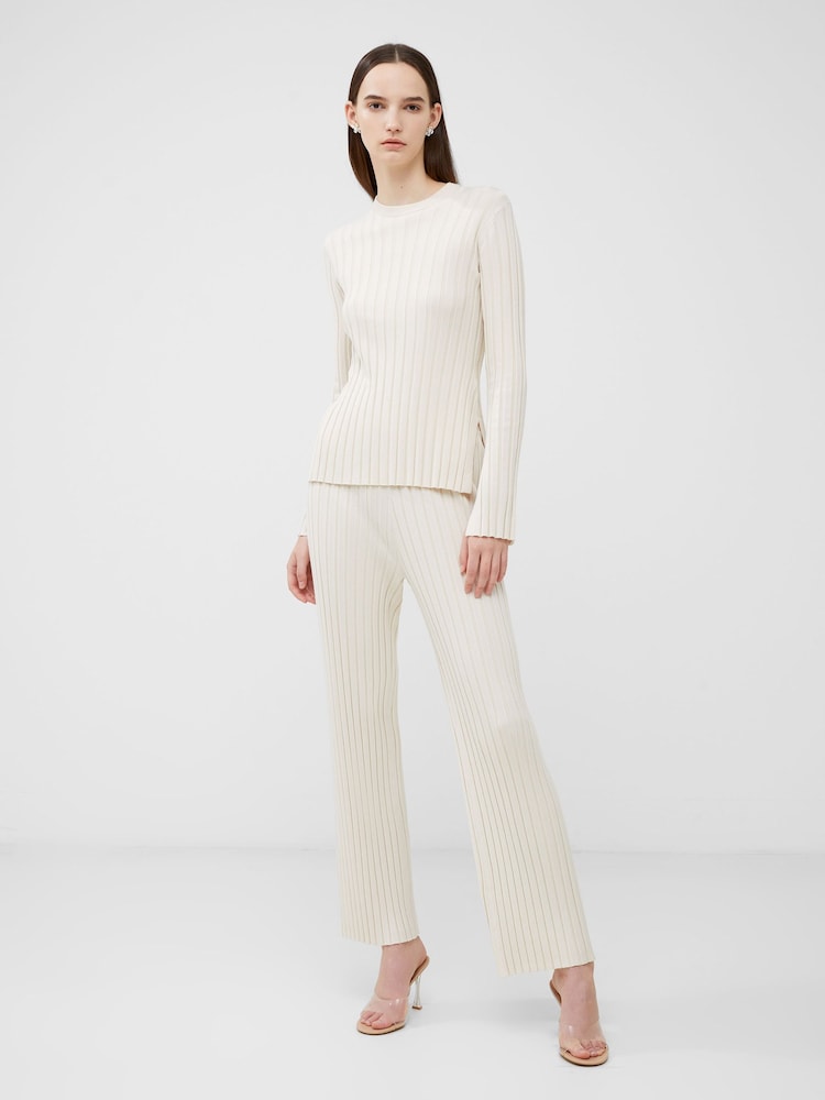 French Connection Cream Minar Pleated Trousers - Image 1 of 4