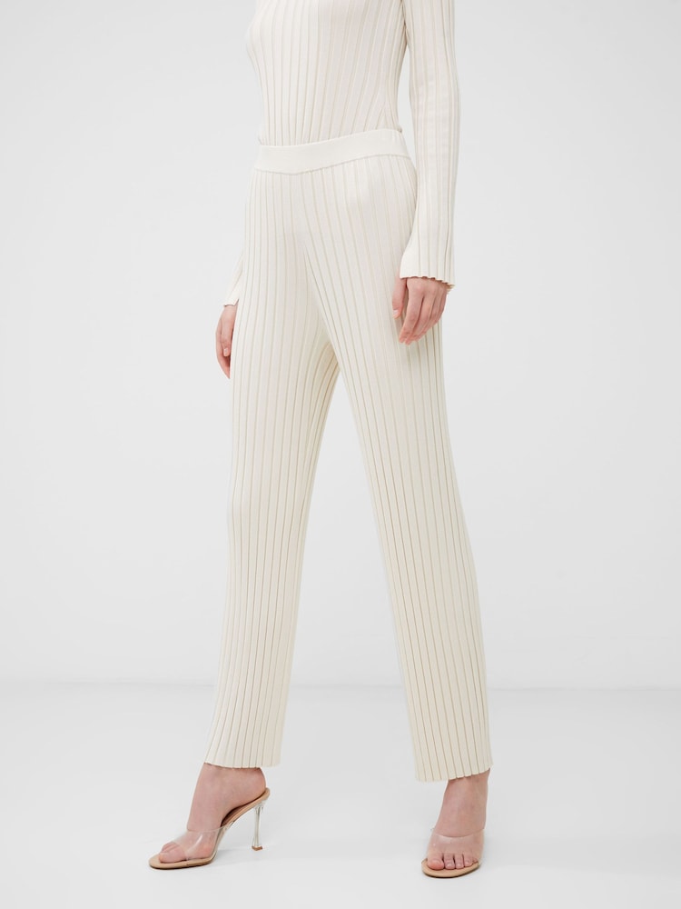 French Connection Cream Minar Pleated Trousers - Image 3 of 4