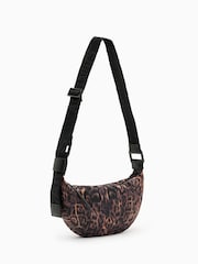 AllSaints Brown Half Moon Rec Cross-Body Bag - Image 1 of 4