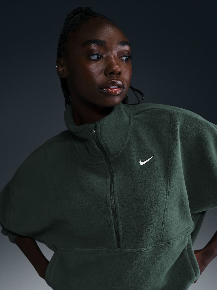Nike Dark Green One Therma-FIT Cosy Half Zip Fleece - Image 1 of 9