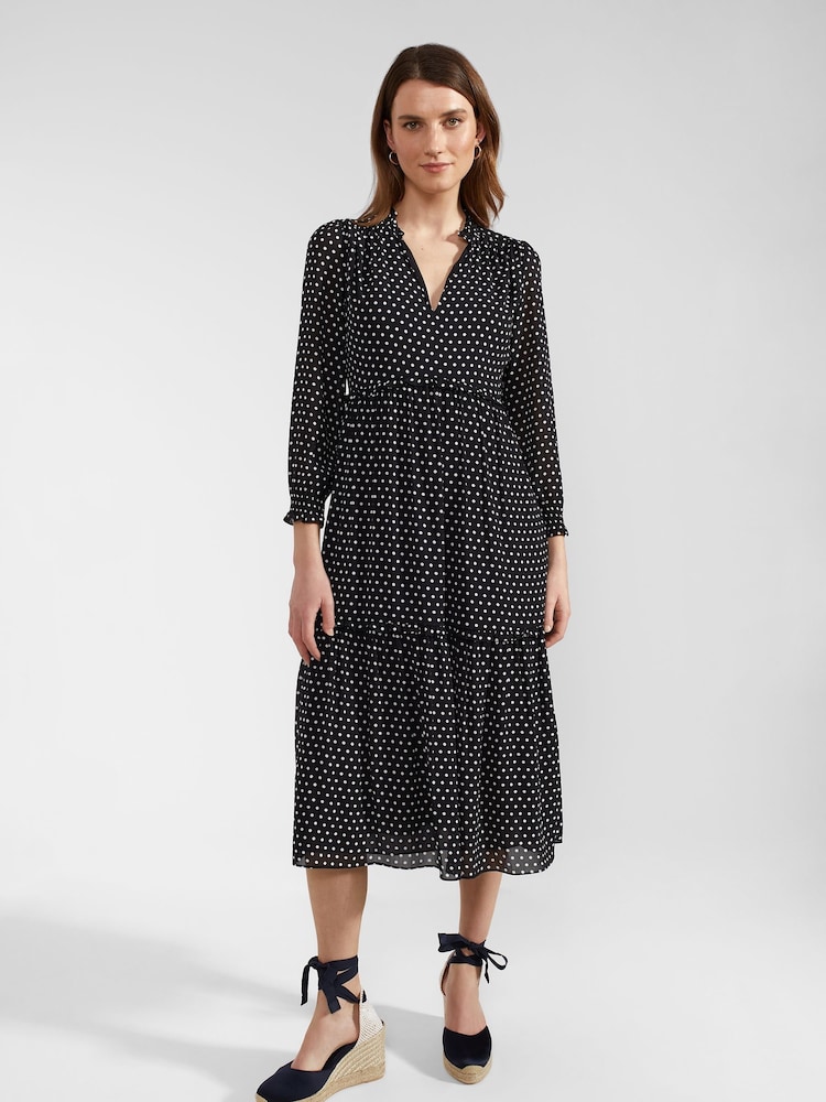 Hobbs Blue Annalise Dress - Image 1 of 4 Hobbs Blue Annalise Dress - Image 1 of 4