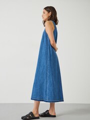 Hush Blue 100% Cotton Tatum Denim Maxi Dress - Image 3 of 5