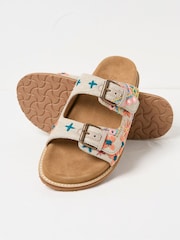 FatFace Meldon Natural Embroidered Flatform Sandals - Image 2 of 4