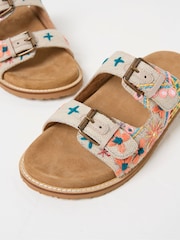 FatFace Meldon Natural Embroidered Flatform Sandals - Image 3 of 4